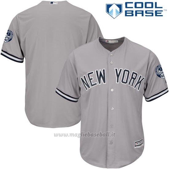 Maglia Baseball Uomo New York Yankees Andy Pettitte Majestic Grigio Cool Base